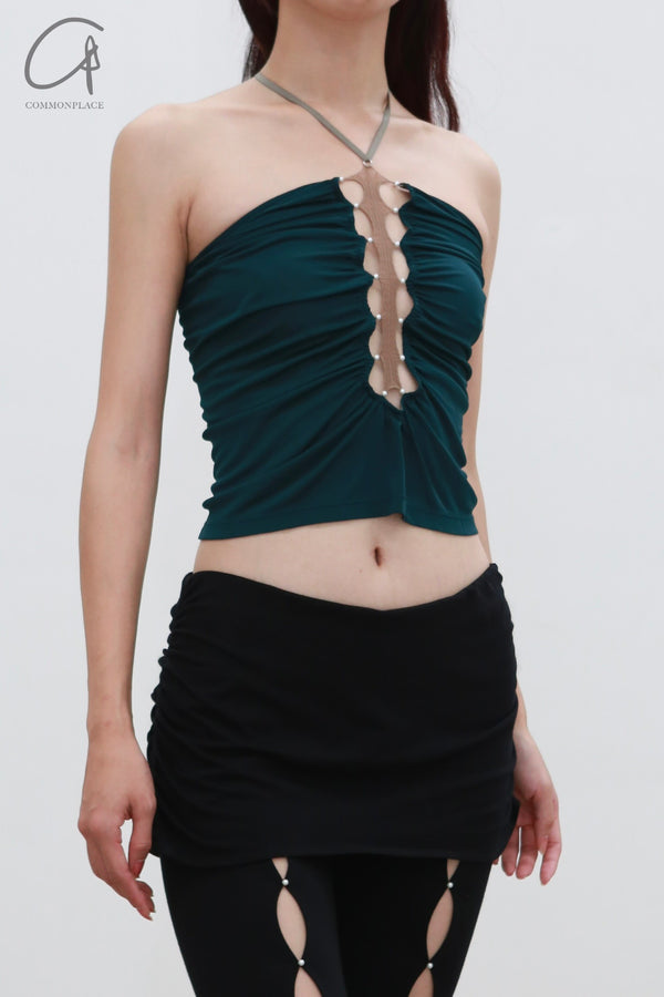 Rui Zhou 24 Autumn and Winter Thorn Halter Series RUI-RAW24WV09-MOLV Dark Green